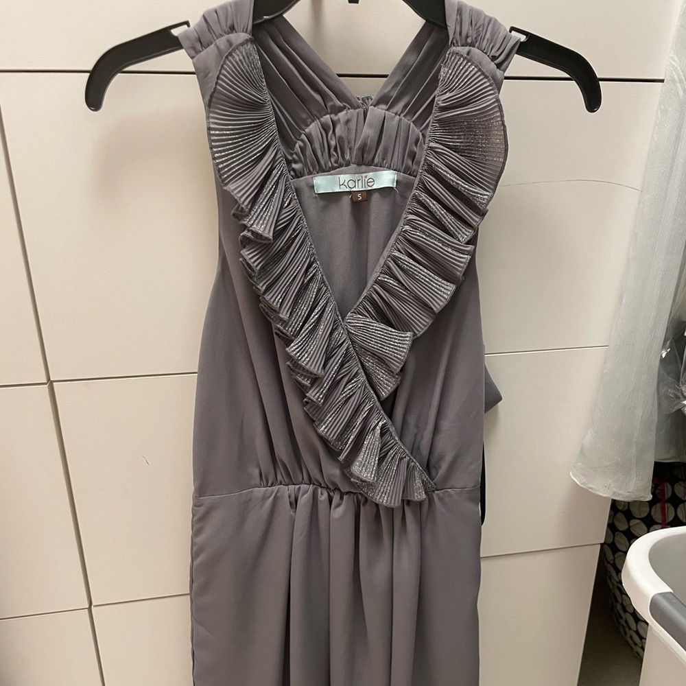 Grey Karlie Ruffle Dress Size S